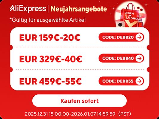 Aliexpress bis zu 55€ Rabatt